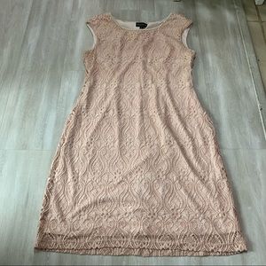Connected Apparel Blush Pink Lace Dress Sz 16